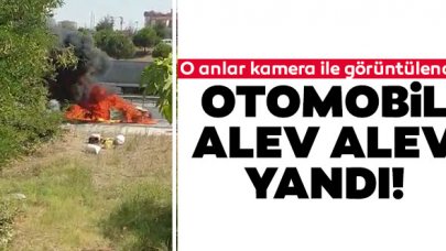 Esenyurt'ta otomobil alev alev yandı