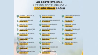 AK Parti İstanbul'dan 200 bin fidan bağışı