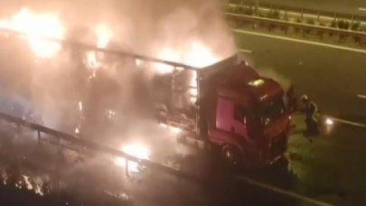 TIR alev alev yandı