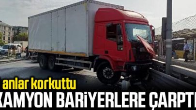 Bakırköy'de kamyon metrobüs bariyerlerine çarptı
