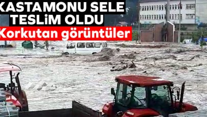 Kastamonu'da şiddetli yağış sele neden oldu