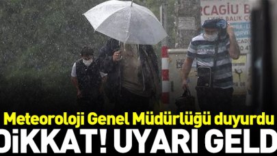 Meteoroloji Genel Müdürlüğü'nden yağmur uyarısı