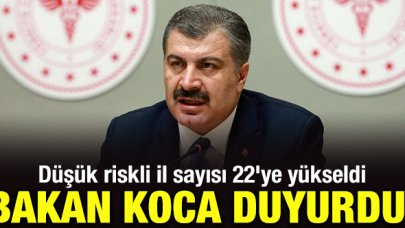 Sağlık Bakanı Fahrettin Koca: Düşük riskli il sayısı 22'ye yükseldi