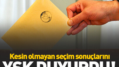 YSK kesin olmayan sonuçları duyurdu!