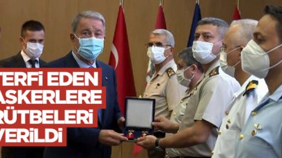 TSK'da terfi eden personele yeni rütbeleri verildi