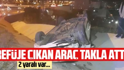 Avcılar'da refüje çıkan araç takla attı: 2 yaralı