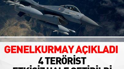 Irak'ın kuzeyinde 4 terörist etkisiz hale getirildi