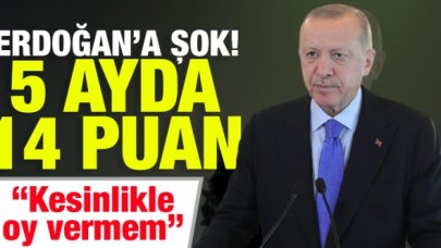 Cumhurbaşkanı Erdoğan'a büyük şok: 5 ayda 14 puan!