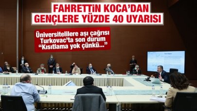 Fahrettin Koca'dan Bilim Kurulu sonrasındaki açıklamasında gençlere yüzde 40 uyarısı