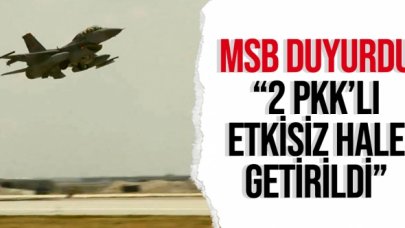 MSB'den duyuru: 2 PKK'lı etkisiz hale getirildi