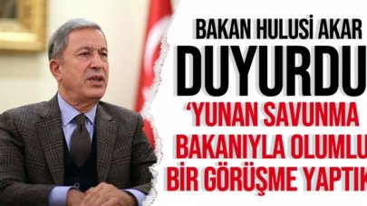 Milli Savunma Bakanı Hulusi Akar: Yunan Savunma Bakanı ile olumlu bir görüşme yaptık
