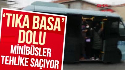 'Tıka basa' dolu minibüslerde kapı açık yolculuk tehlike saçıyor