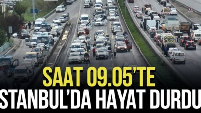 Saat 09.05'te İstanbul'da hayat durdu
