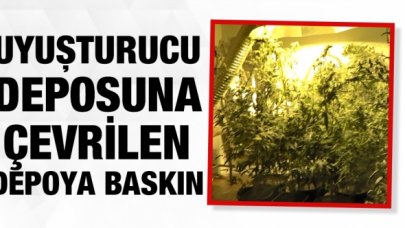 Eyüpsultan'da uyuşturucu serasına çevrilen depoya baskın