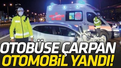 Ersin Damar direksiyon hakimiyetini kaybettiği otomobille İETT otobüsüne çarptı