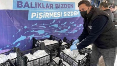 Küçükçekmece balık dağıttı