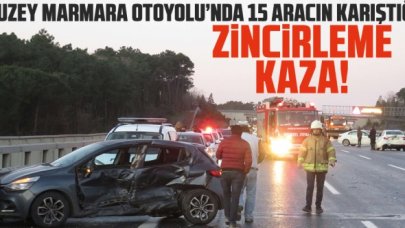 Çekmeköy Kuzey Marmara Otoyolu'nda 15 araç zincirleme kazaya karıştı!