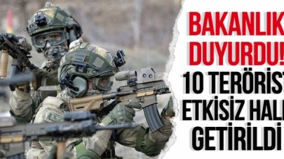 Barış Pınarı bölgesine saldırı girişimindeki 10 terörist etkisiz hale getirildi