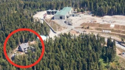 Maden sahasına kaçak villa yapıldı