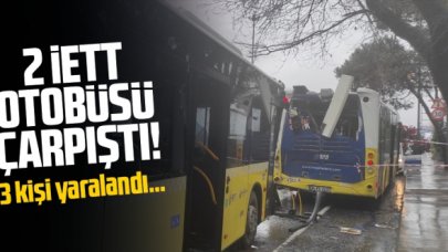 Sarıyer'de İETT otobüsleri çarpıştı:3 yaralı