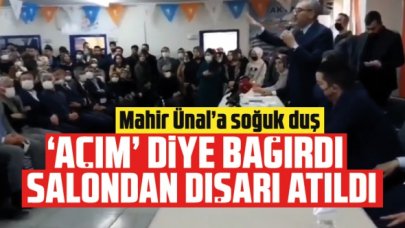 Mahir Ünal'a "açım" diyen vatandaş salondan çıkarıldı
