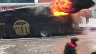 Koca otobüs küle döndü