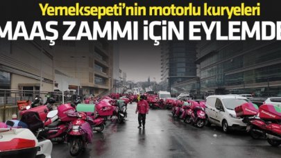 Yemeksepeti kuryeleri maaş zammı için eylemde