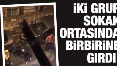 Esenler'de iki grup sokak ortasında birbirine girdi!