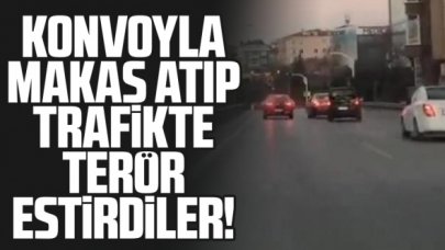 Düğün konvoyunda makas atıp trafikte terör estirdiler