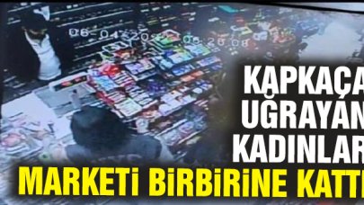 Beyoğlu’nda kapkaça uğrayan kadınlar marketi birbirine kattı