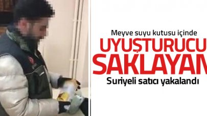 Fatih'te meyve suyu kutusunda uyuşturucu saklayan satıcı yakalandı