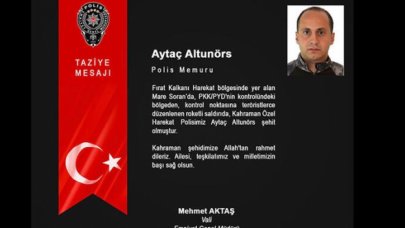 Fırat Kalkanı bölgesinde roketli saldırı: 1 polis şehit
