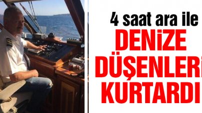Haliç'te 4 saat arayla denize düşenleri kurtardı
