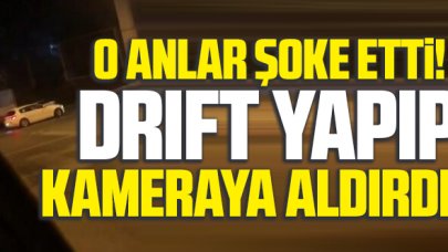 Drift yapan sürücü kendisini kameraya aldırdı!