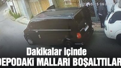 Dakikalar içinde depoyu boşalttılar!