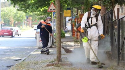 Kartal’da yabani ot temizliği için yoğun mesai