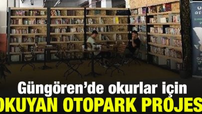 Güngören'de otoparkın bir kısmı kütüphaneye çevrildi