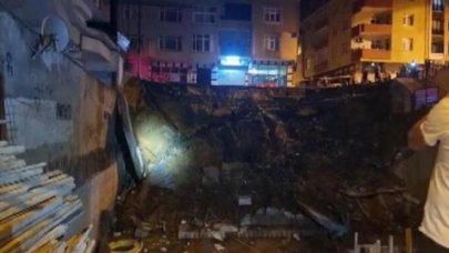 Üsküdar'da istinat duvarı çöktü