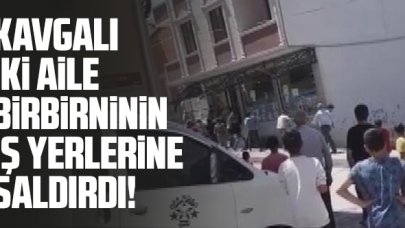 Arnavutköy'de kavgalı 2 aile taş ve sopalarla birbirlerinin iş yerlerine saldırdı