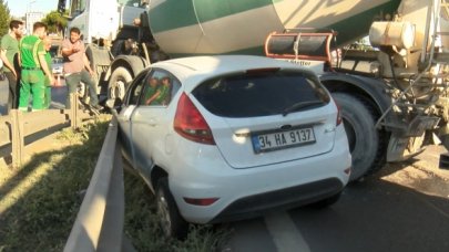 Bariyere sıkıştırdı