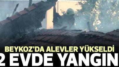 Beykoz’da 2 katlı müstakil evin çatısında yangın
