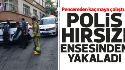 Beyoğlu'nda pencereden kaçmaya çalışan hırsızı ensesinden yakaladı