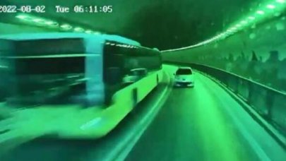 Otobüs şoförünün dikkati kazayı önledi