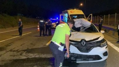 TEM Otoyolu'nda yolun karşısına geçmeye çalışan yaya kazada öldü