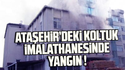 Ataşehir'de koltuk imalathanesinde yangın