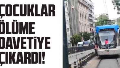 Tramvayda tehlikeli yolculuk kamerada