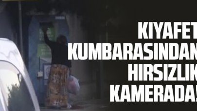 Üsküdar'da giysi kumbarasından hırsızlık kamerada