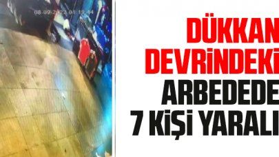 Fatih'te 7 kişinin yaralandığı dükkan devri kavgası kamerada
