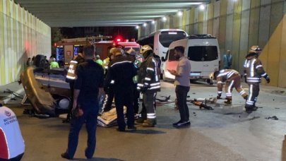 Otoyoldan caddeye uçtu!