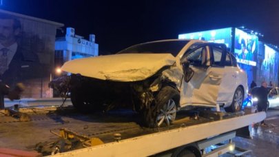 Makas attı kaza yaptı